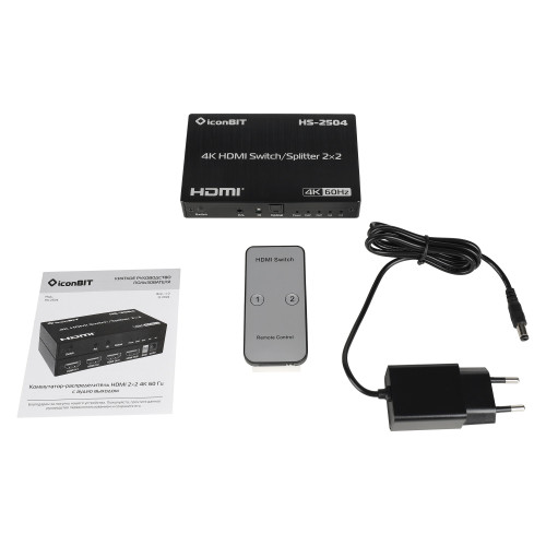 Коммутатор, усилитель распределитель HDMI iconBIT HS-2504
